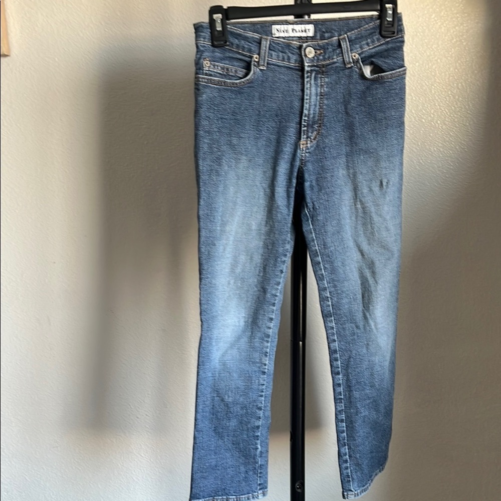 Y2K Blue Cropped Ankle Denim Stretch Jeans